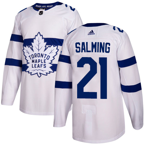 Adidas Maple Leafs #21 Borje Salming White Authentic 2018 Stadium Series Stitched NHL Jersey